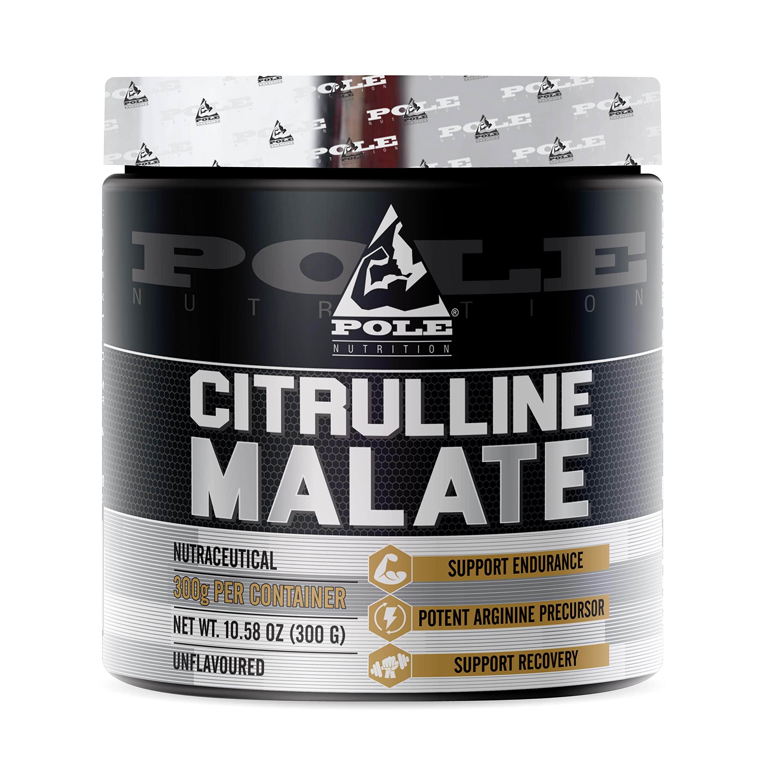 POLE NUTRITION PRO6 Pole Nutrition Citrulline Malate - Unflavored 300g | Boost Endurance & Recovery | Premium Nitric Oxide Support