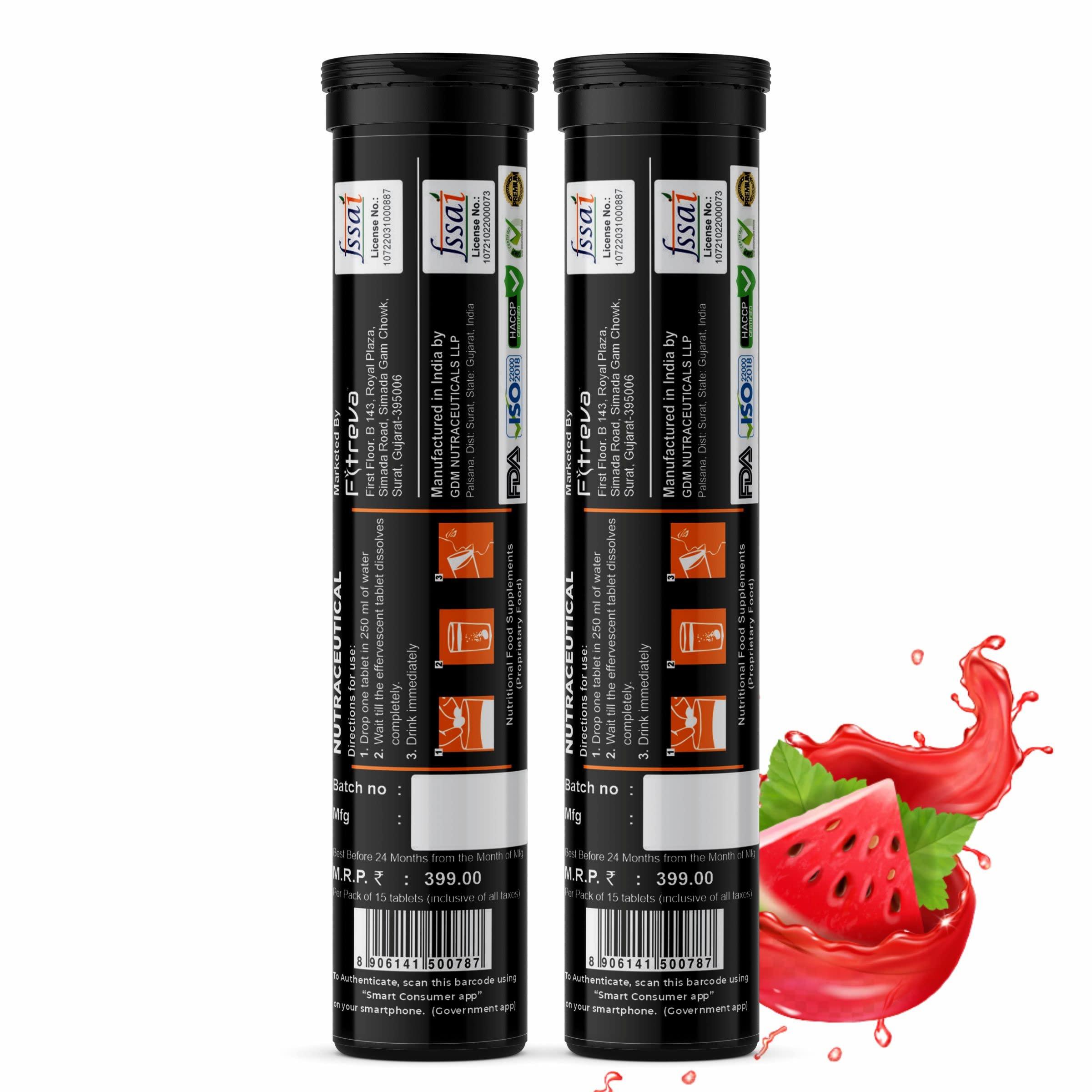 FITREVA Fitreva Melatonin 30 Effervescent Tablets for Restful Sleep - Watermelon Flavor