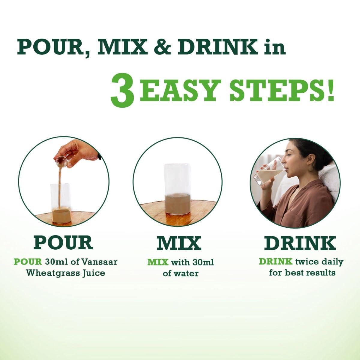 VANSAAR Vansaar Wheatgrass Juice | Natural Liver detox & Gut cleanser Juice | Superfood for Weight & Cholesterol management | 100% Ayurvedic - 500 ml (Pack of 2)