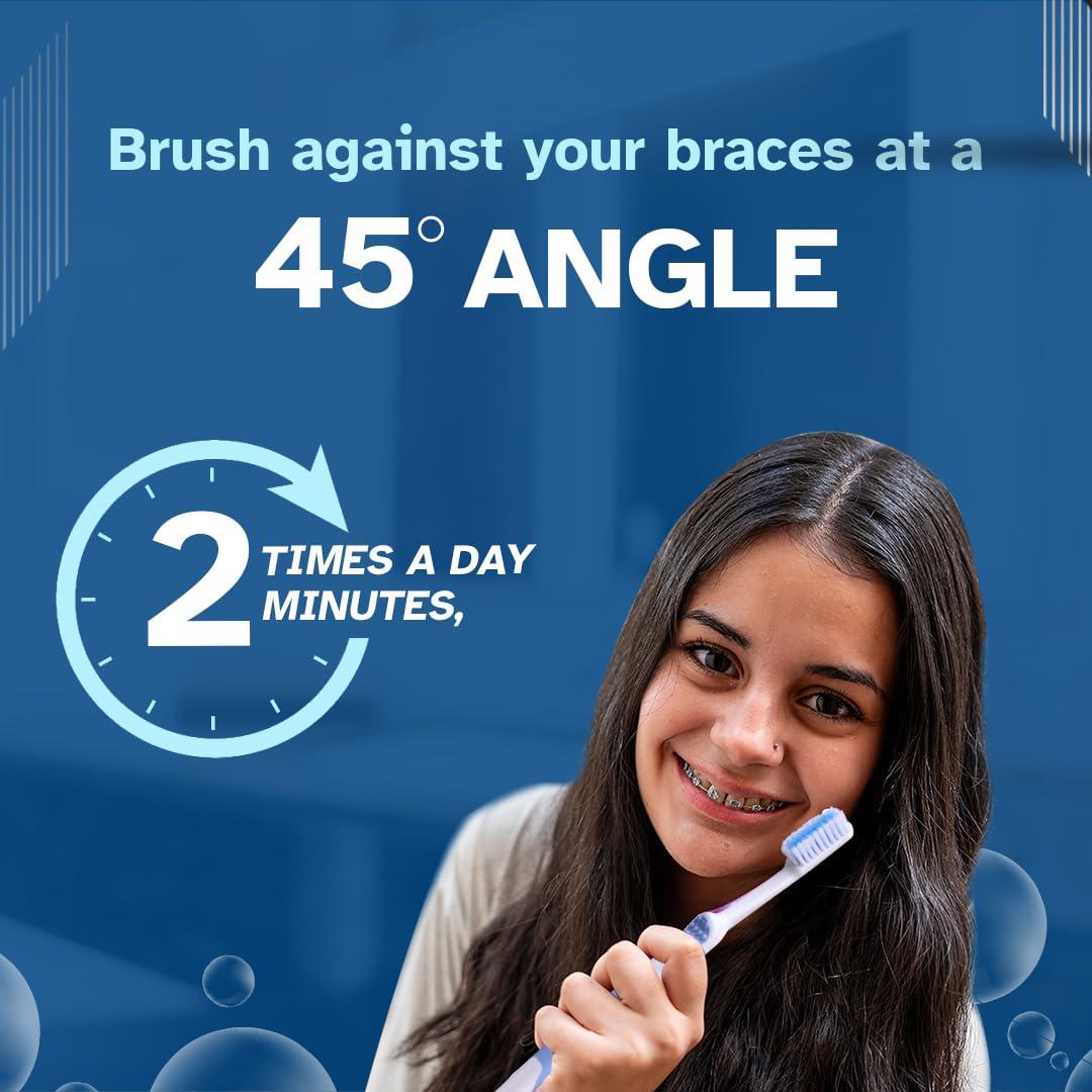 STIM STIM Ortho MB Toothbrush For Braces, Super Soft Bristles For Adults - Pack of 3