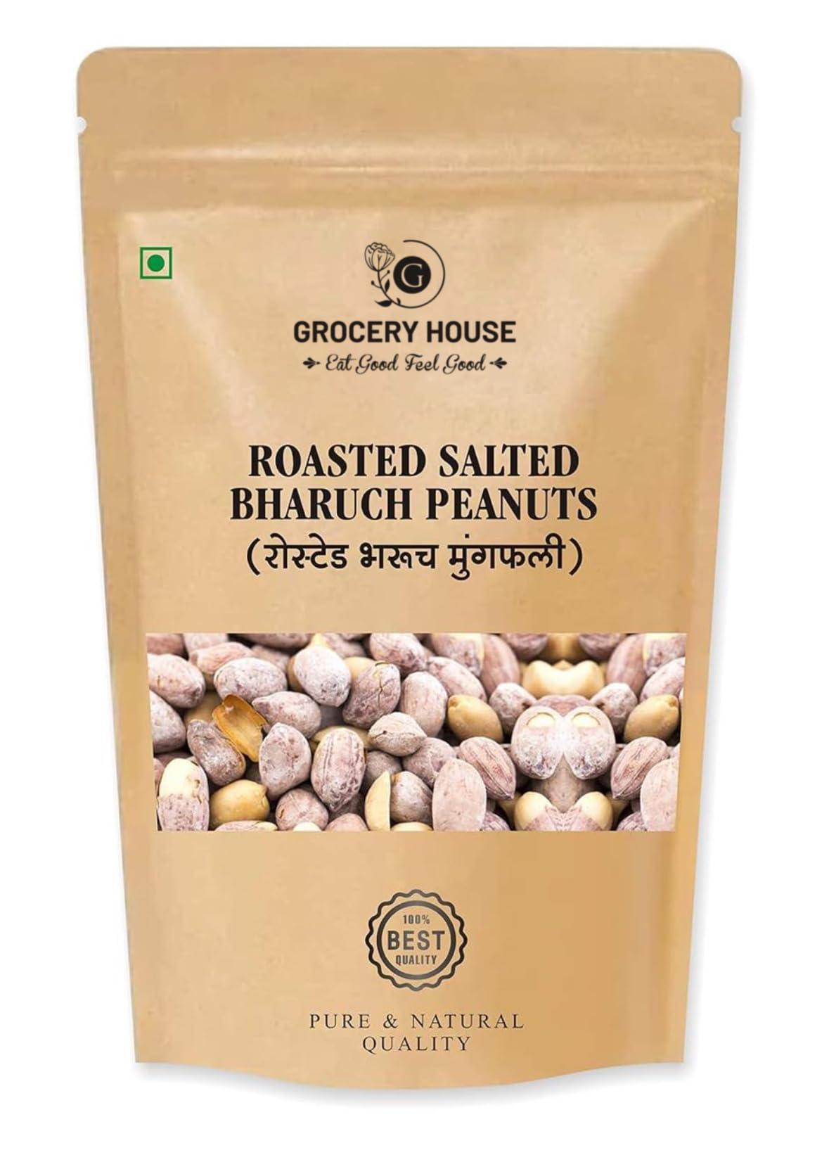 Grocery House Grocery House Roasted Salted Peanuts Seeds (Bharuch Gujrat Special) Mungfali Dana Namkeen Spicy Chakna (pack of 200 gram)