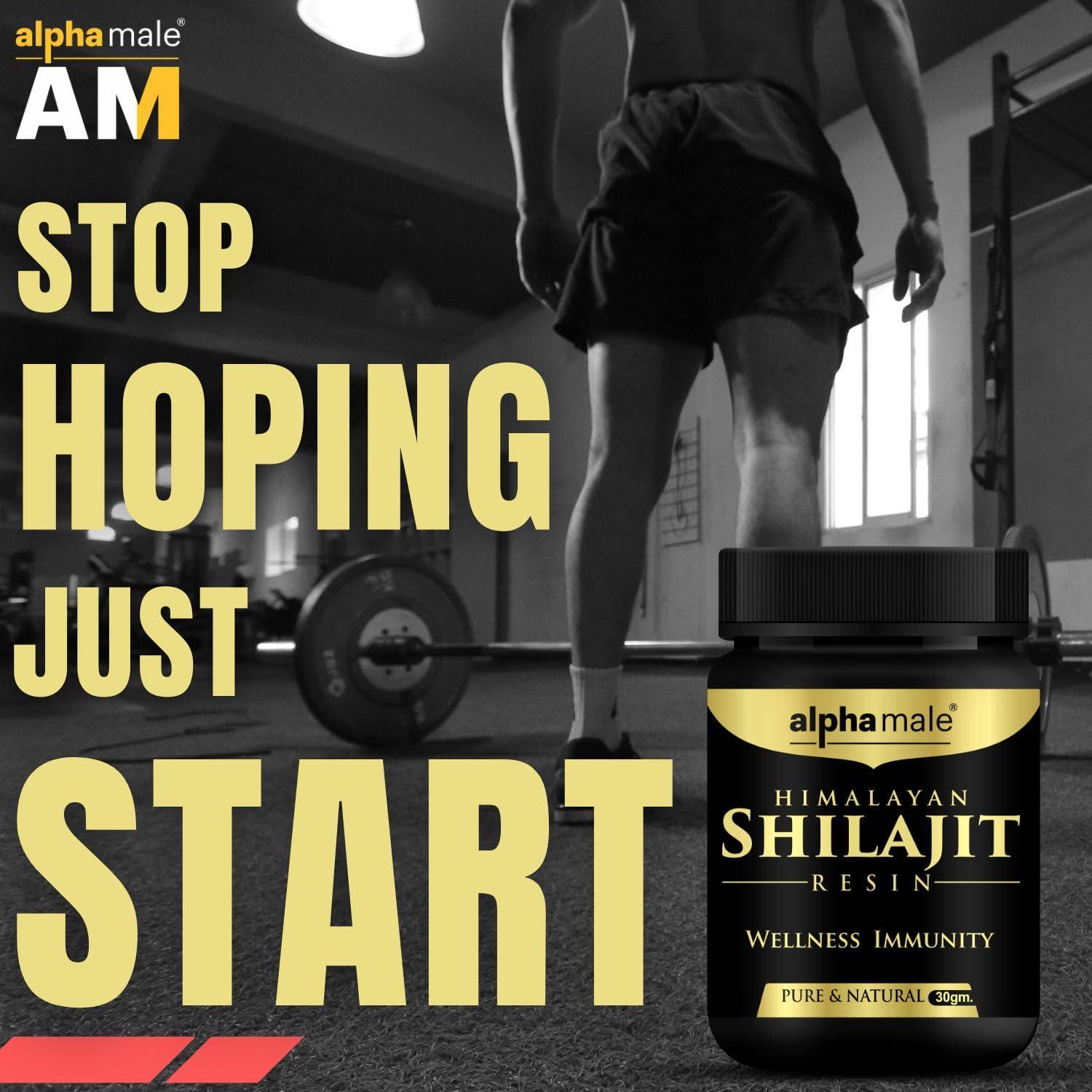 ALPHA MALE Alpha Male Natural Shilajit/Shilajeet Resin - 30 GM|Pure Pahadi Shilajeet for Men Women