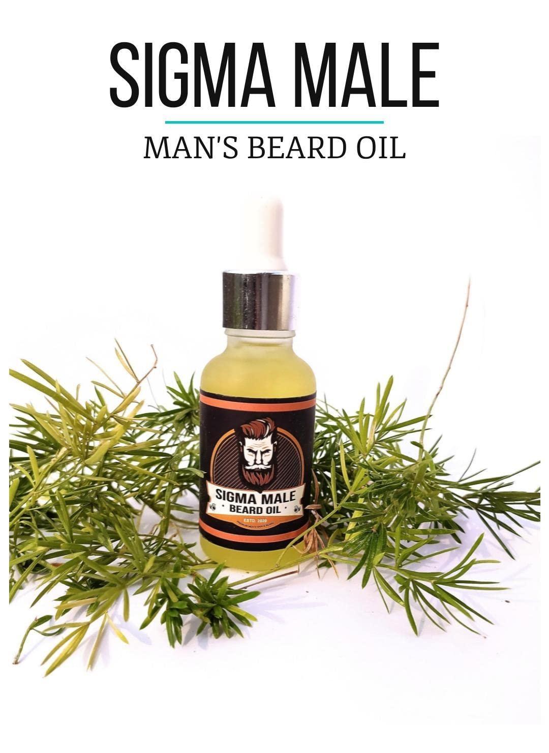 SIGMA MALE Sigma Male Beard Oil with ARGAN & JOJOBA, 100% NATURAL, Best Beard Growth Oil for Men, Nourishes & Strengthens Uneven Beard - 30ML