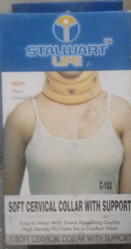 STALWART LIFE STALWART LIFE Soft Cervical Collar For Spondylitis Neck | Adjustable Neck brace With Extra Support Relieves Pain & Pressure in Spine for Men and Women (LARGE)