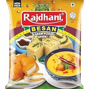 Rajdhani Rajdhani Chana Dal Besan 1 kg (Pack of 10) | 100% Chana Dal Besan | Organic Gluten Free Besan | |Rajdhani Organic Besan Flour - 100% Pure|