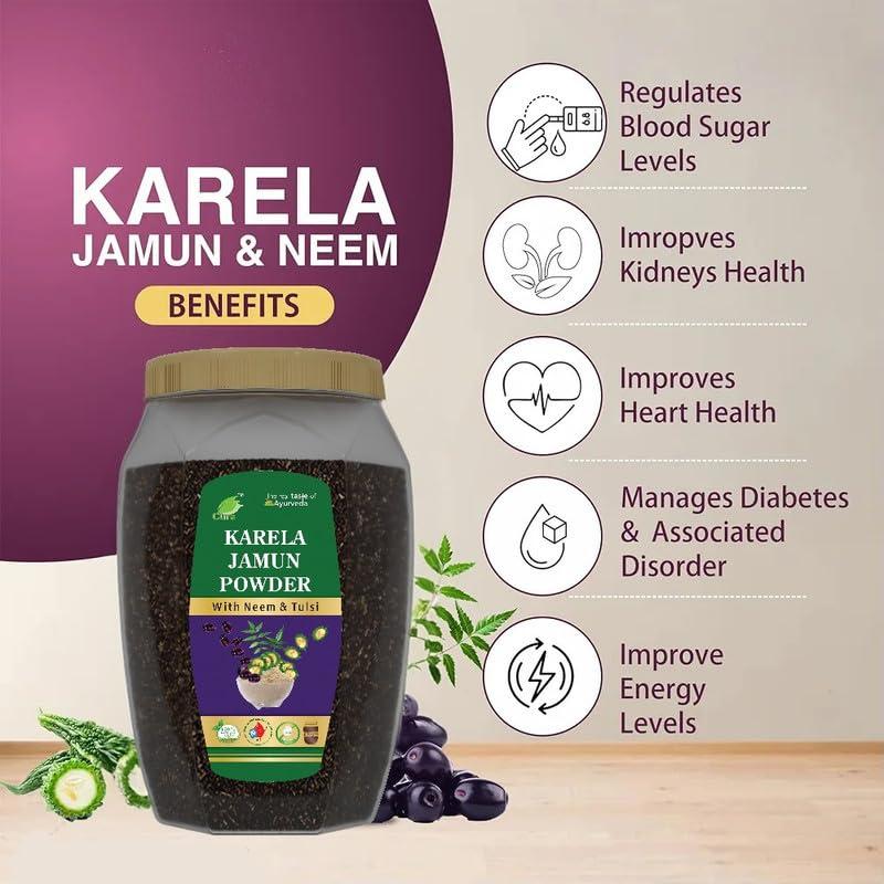 Cura Mahaveer Cura Mahaveer Karela Jamun Powder With Neem & Tulsi 250gm Pack of 2