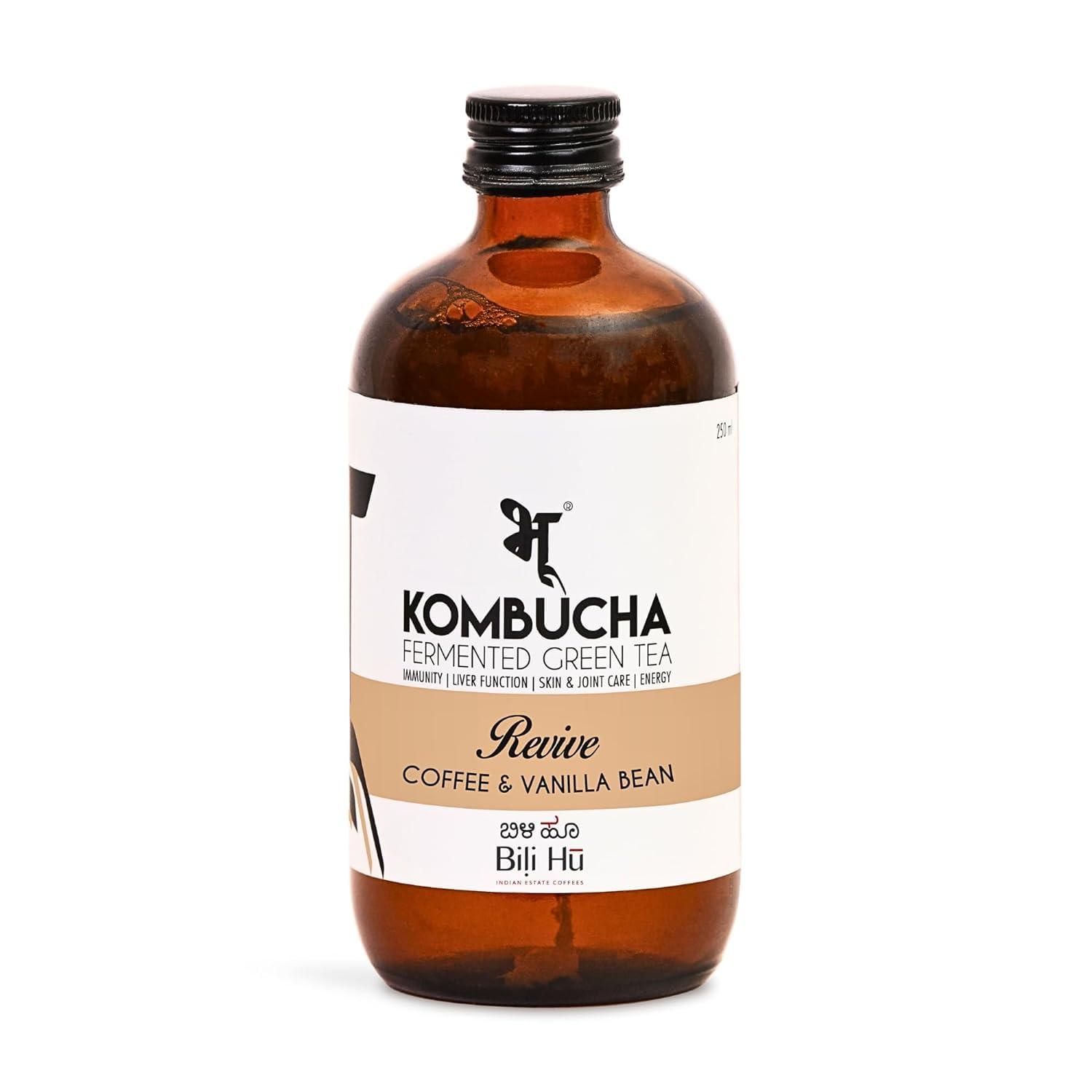Bhu Bhu Kombucha Fermented Green Tea - Revive: Coffee & Vanilla Bean 100ml (Pack of 1)