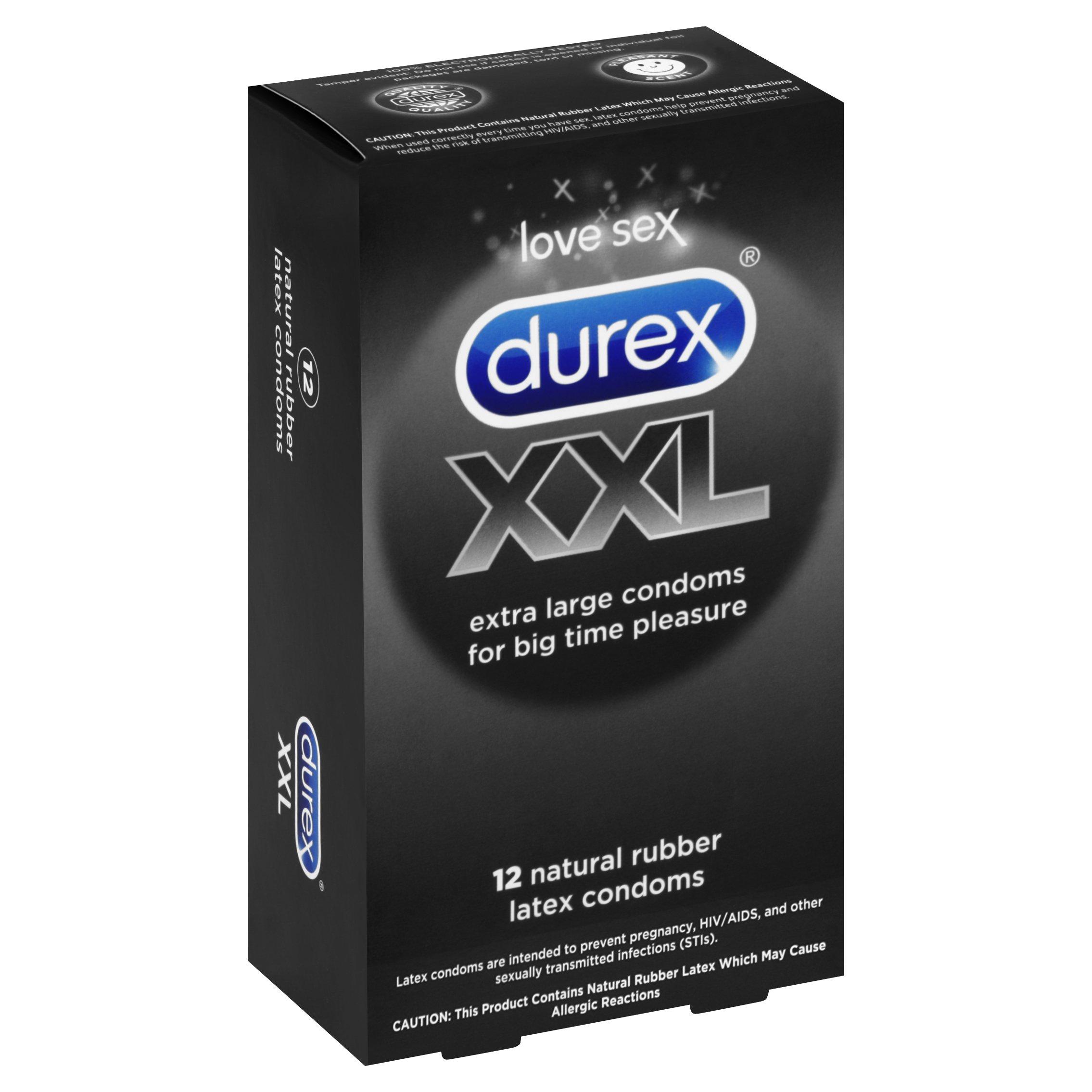 Durex Durex XXL Extra Large Lubricated Condoms, 12 Count