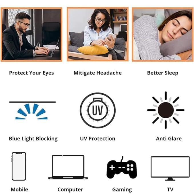 DESIZER DESIZER Desire Unisex Square Eyeglasses Reading Zero Power Blue Light Blocking Computer Eye Protection Glasses Anti Blue Ray Eyewear