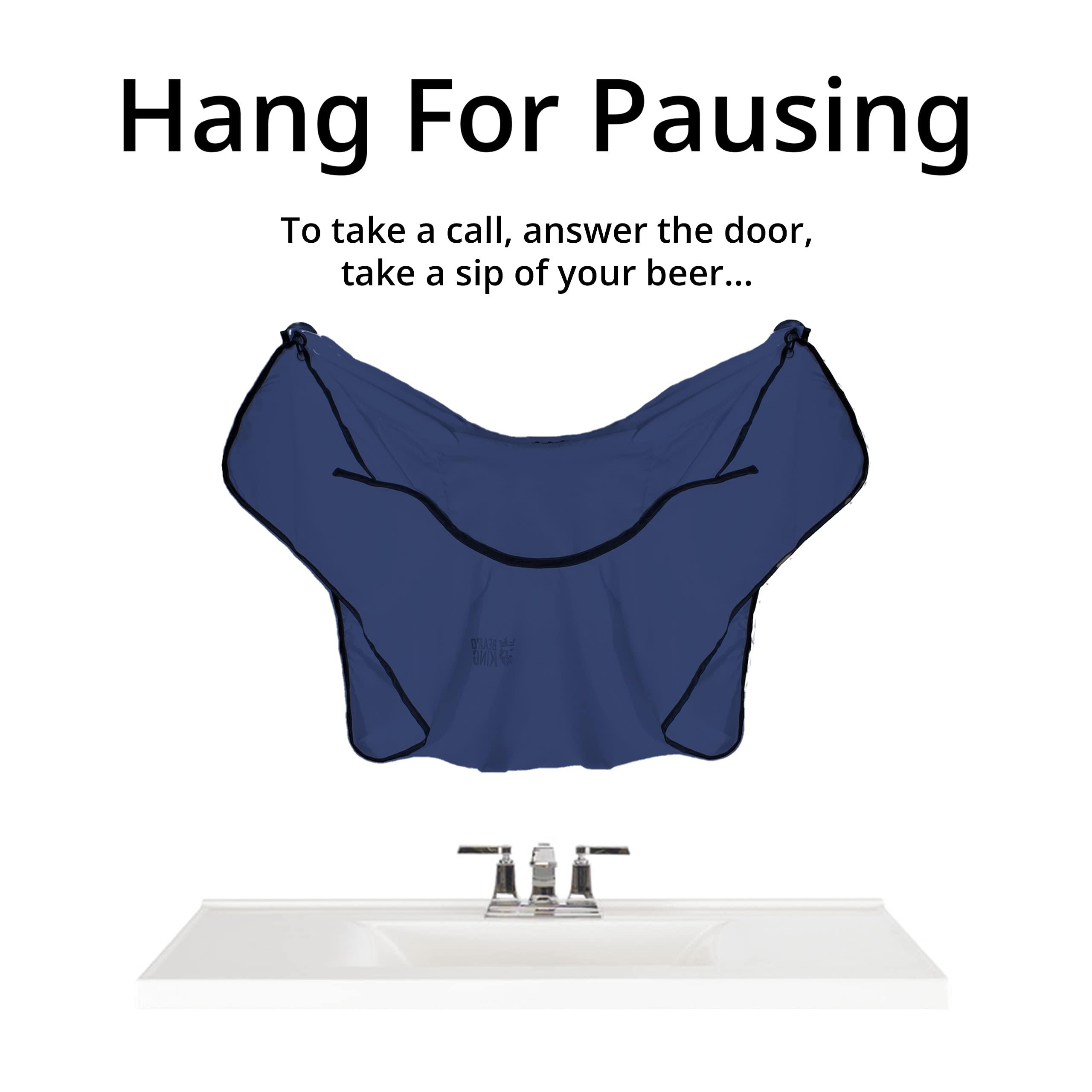 BEARD KING Beard King Beard Bib Apron Men Hair Catcher for Shaving, Trimming Grooming Accessories 1 Size Fits All, Blue