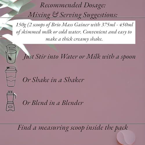 BRIO NUTRITION BRIO NUTRITION Mass Gainer - High Protein Complex Carbs Blend With Easy To Digest Formula. Chocolate Flavour - 3 Kg Pack