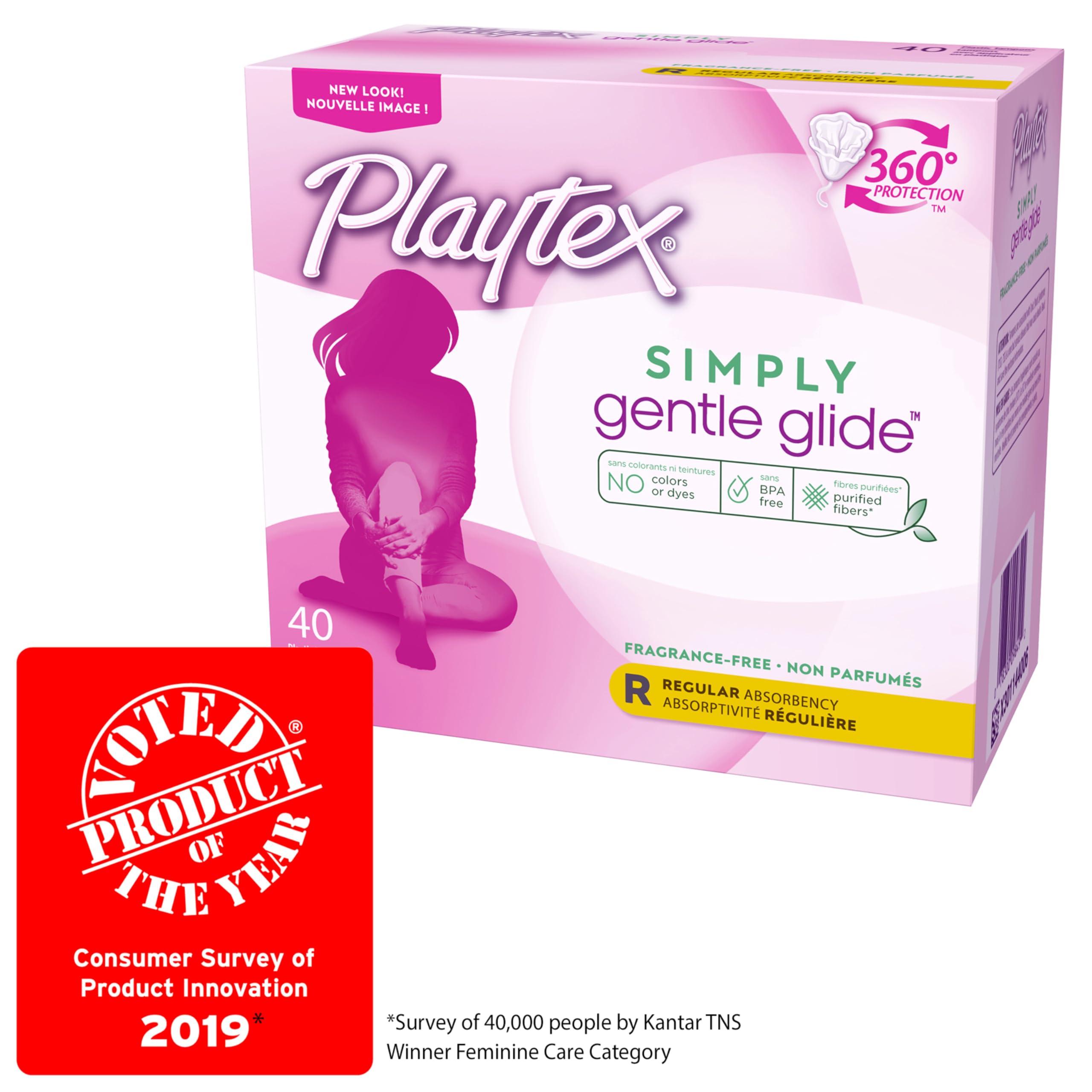 Playtex Playtex Gentle Glide Tampons with Triple Layer Protection, Regular , Unscented - 40 Count