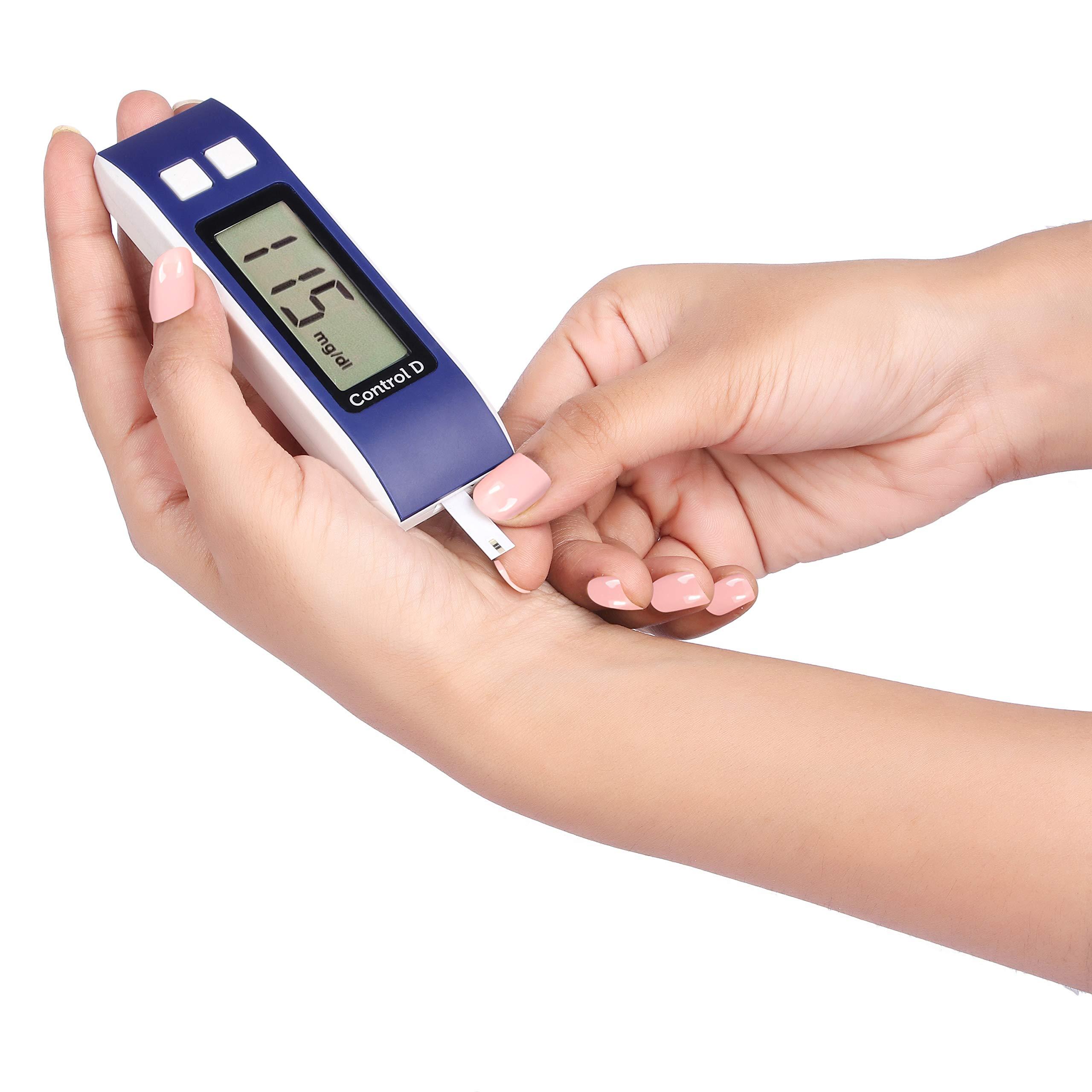 Control D Control D Diabetes Sugar Testing Machine with 5 Strips Glucometer