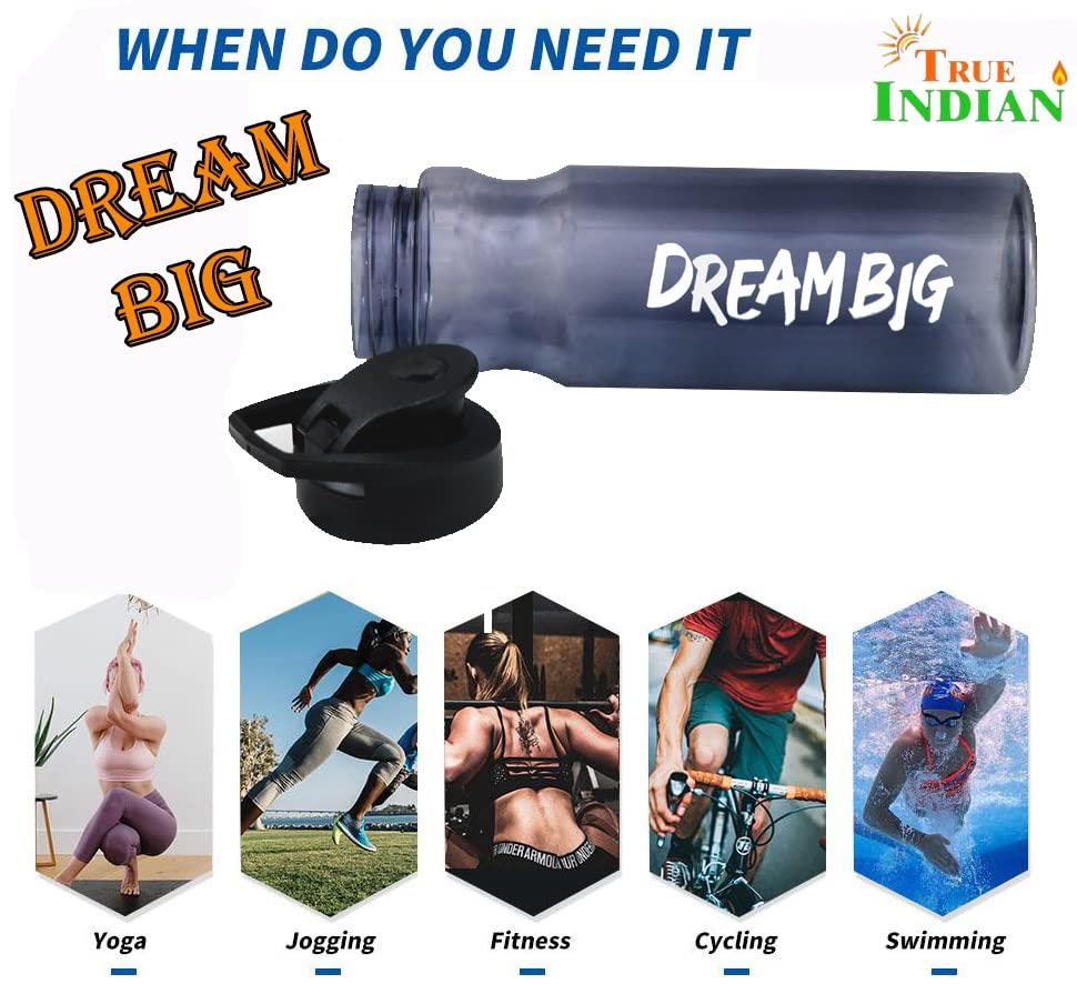 True Indian True Indian Gym Shaker 600ml Bottle With 30ml Whey Contenier and Wooden Hand Gripper