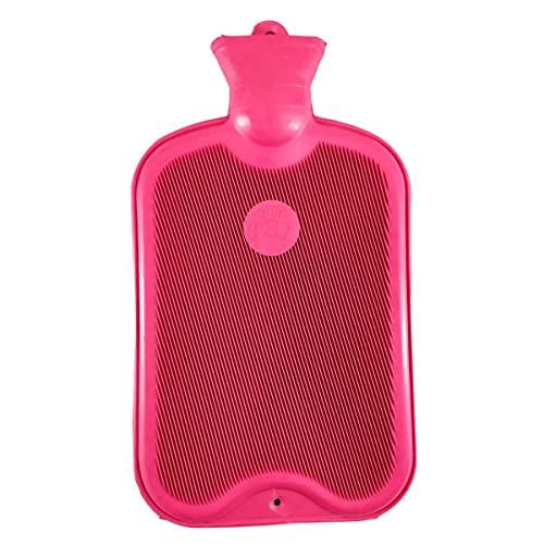 CORONATION Coronation 1.5 Litres Leakproof Rubber Hot Water Bottle for Pain Relief One Side Ribbed (Backpain, Neckpain, Stomachpain) (Pink)
