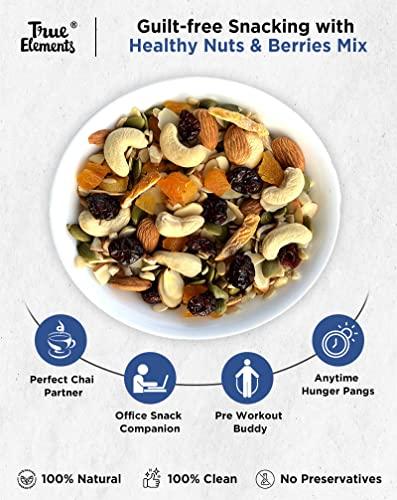 True Elements True Elements Healthy Nuts And Berries Mix 200gm - Roasted Dry Fruits | Nuts and Berries | 43% of Premium Cashews & Almonds