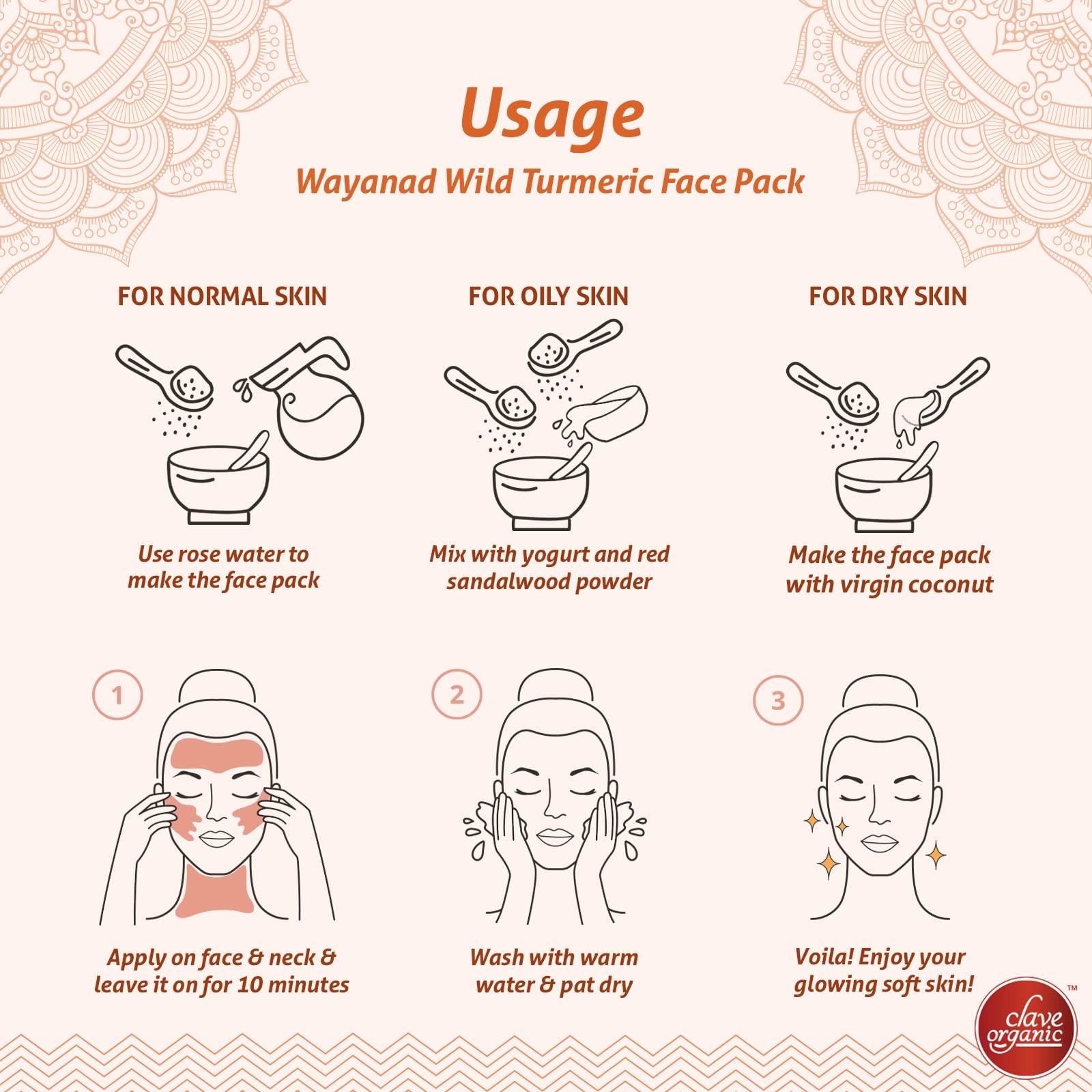 Clave Organic India Clave Organic India Wayanad Rare Variety Vegan No Chemicals Kasturi Manjal (Wild Turmeric ) Powder in Eco-Friendly Glass Jar - 90g