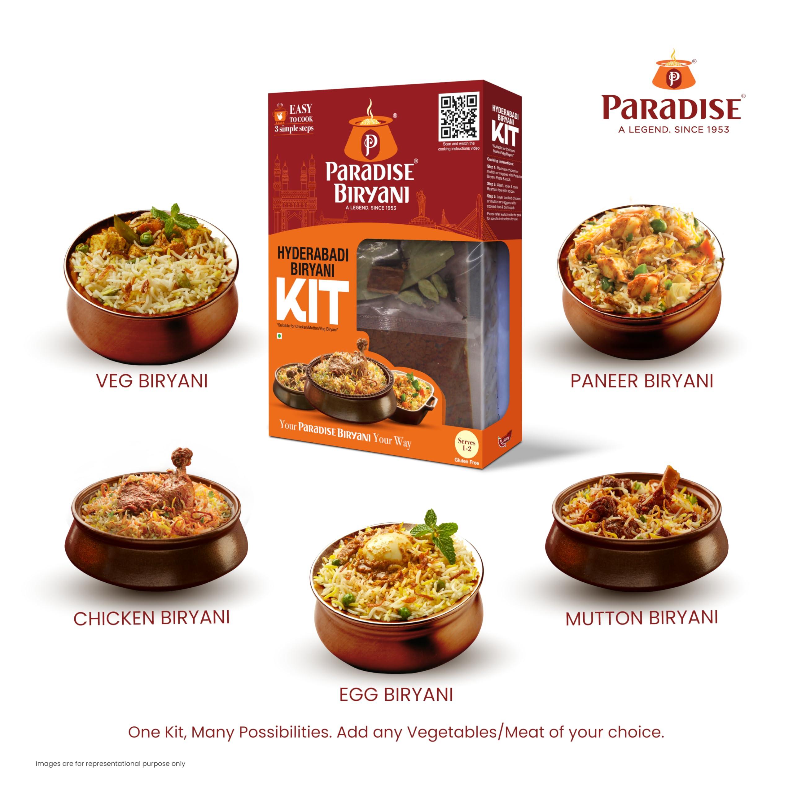 Paradise Biryani Paradise Biryani Hyderabadi Biryani Kit | Easy 3 Step Cooking | From The House Of Original Hyderabadi Paradise | Your Your Way | 322 Gm (Pack Of 1)