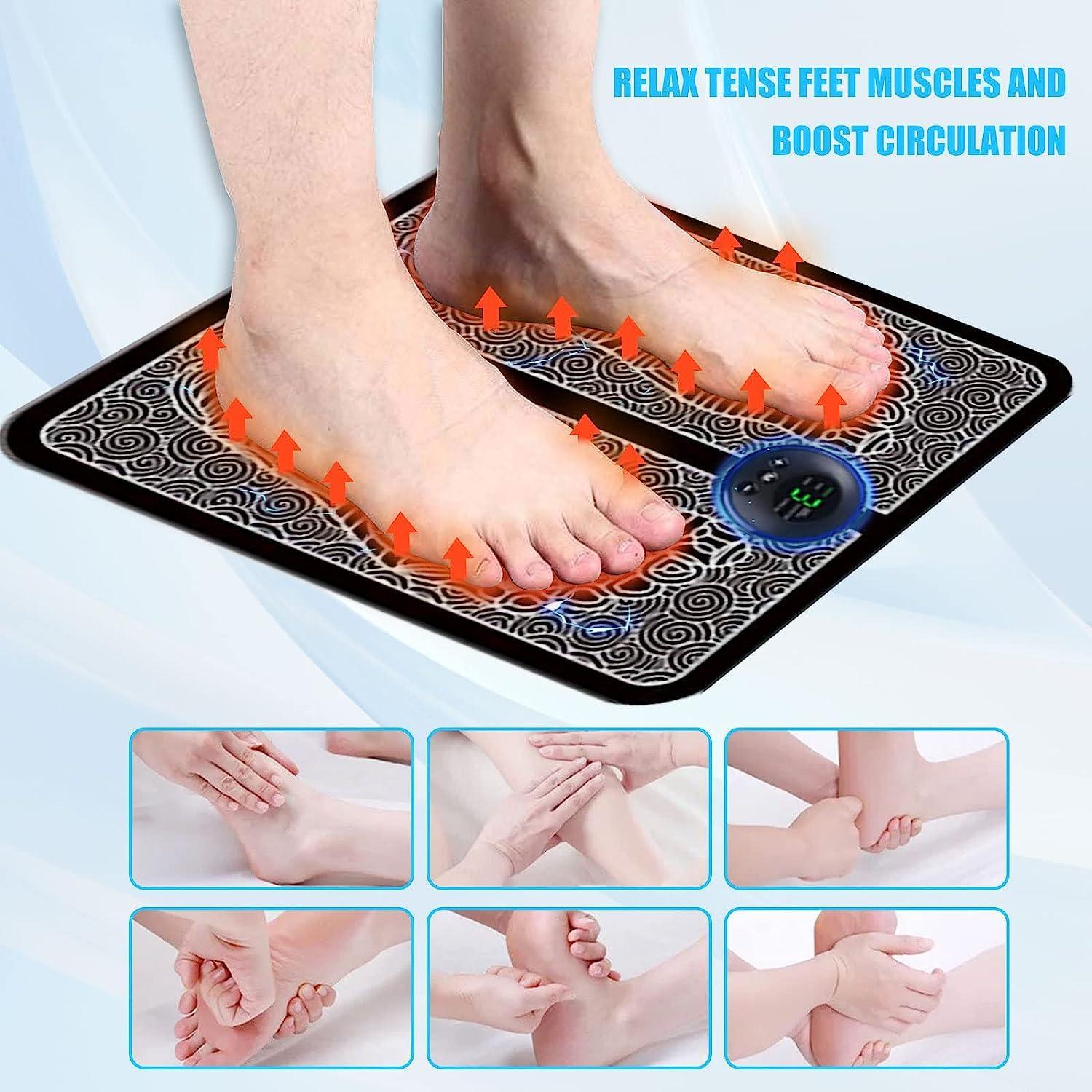 Deoxys Deoxys EMS Foot Massager,Folding Portable Electric Massage Mat, Electronic Muscle Stimulatior Feet Massage Promoting Blood Circulation Muscle Pain Relief