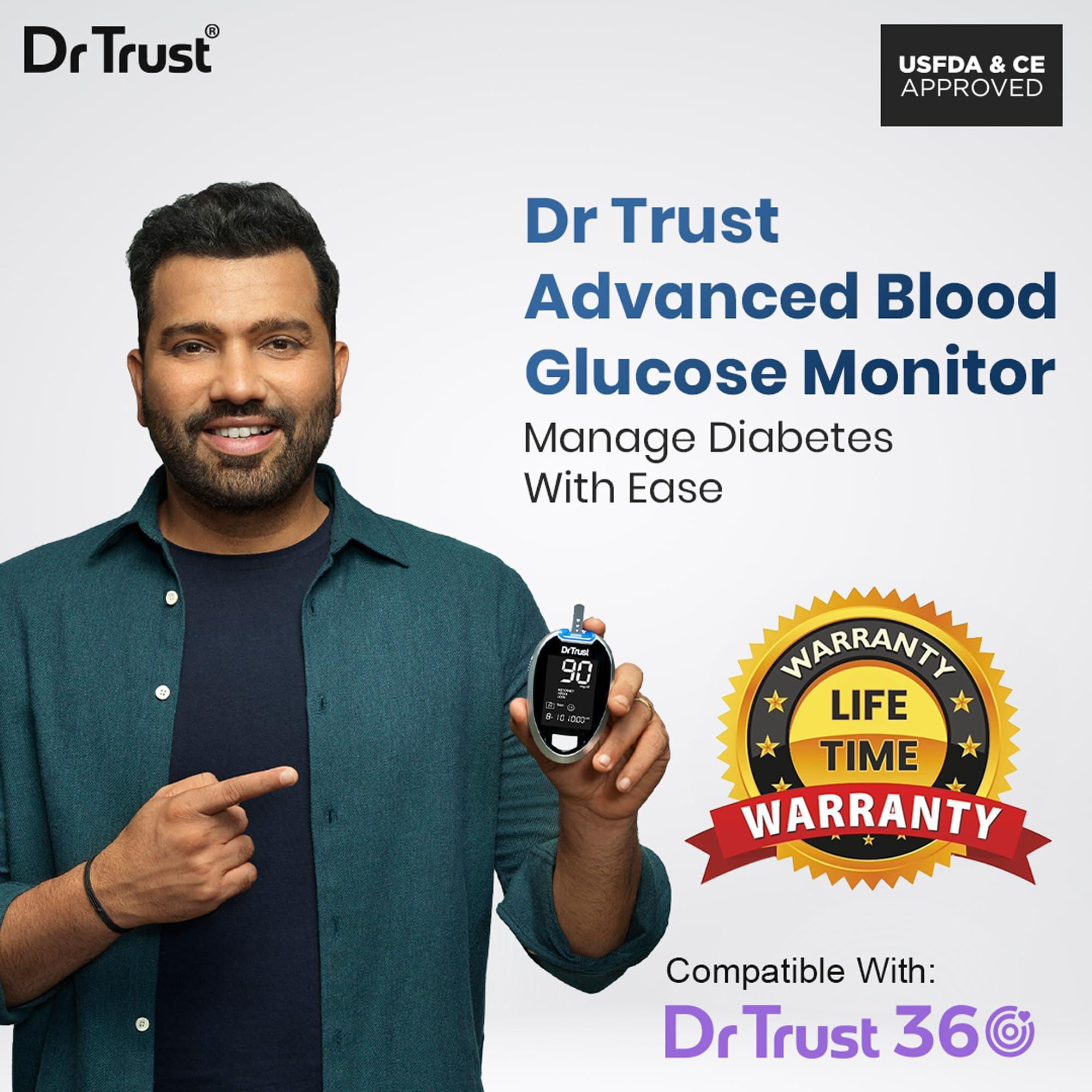 Dr Trust Dr TrustFully Automatic Blood Sugar Testing Glucometer Machine with 10 Strips(Black)