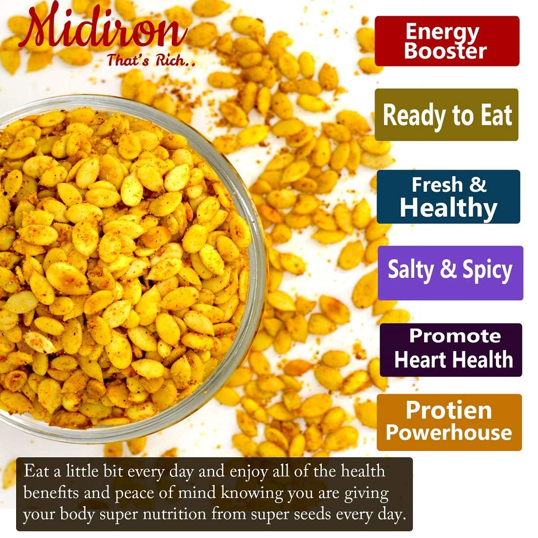 Midiron Midiron Roasted Watermelon Seed, Spicy Watermelon Seed, Healthy breakfast snack (550 gm each) Pack-2