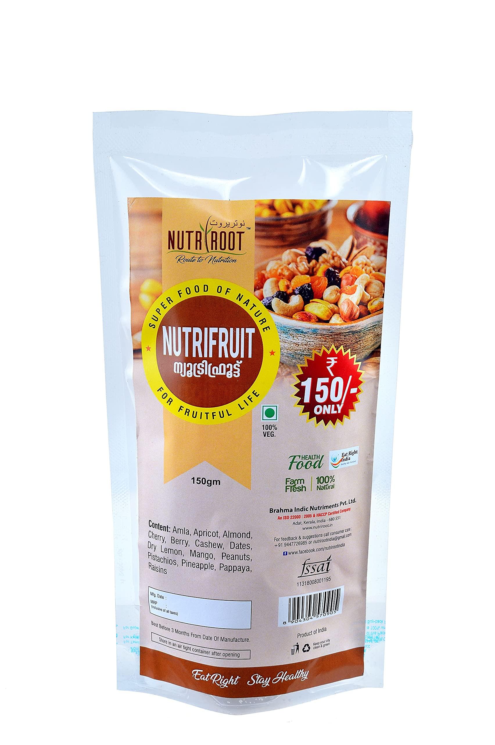 NUTRIROOT Nutriroot Natural Nutri Fruit, Mixed Dried Fruits 150 Grams (Pack of 2)