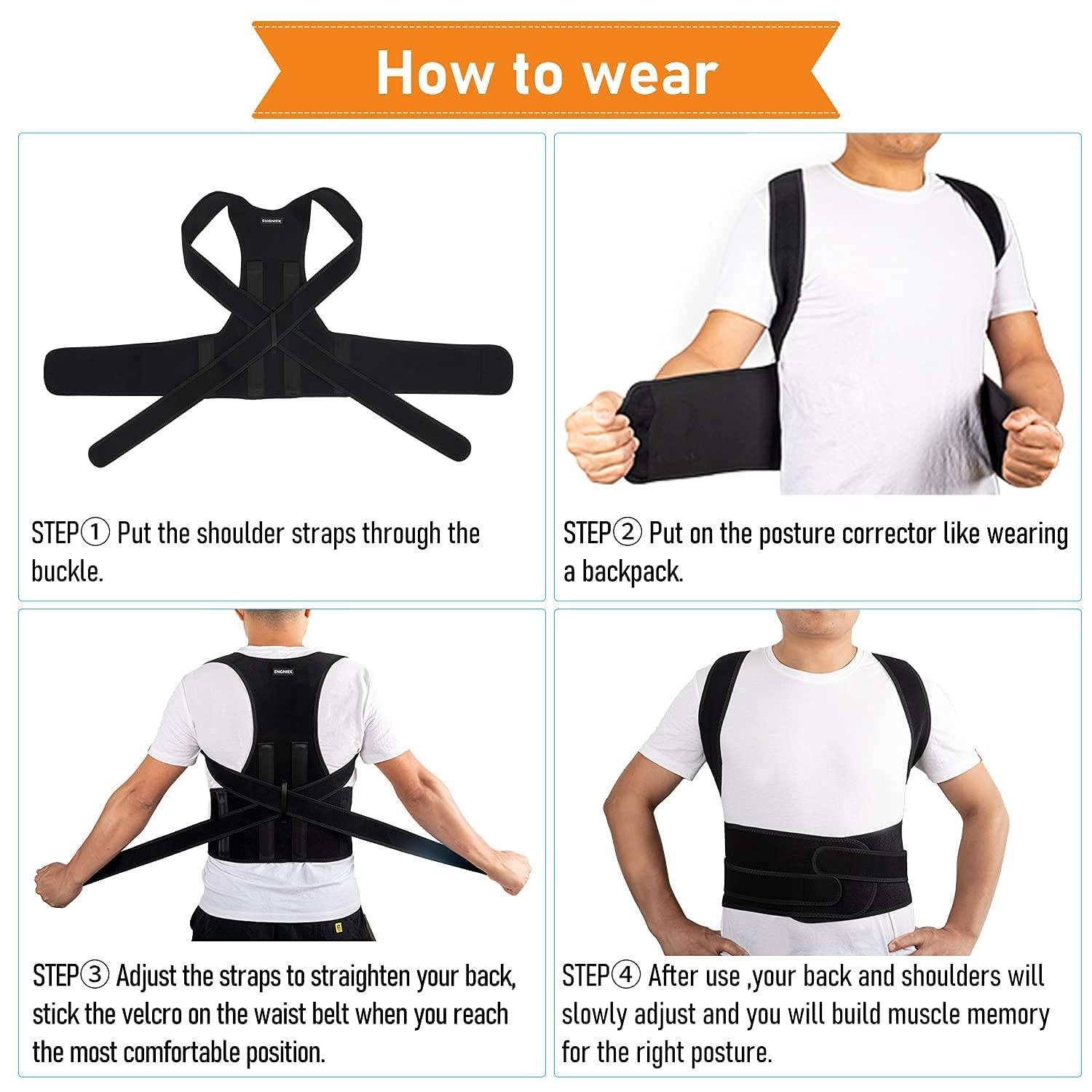 MORATER MORATER Neoprene_Blend Extreme Posture Corrector For Women&Men|Dual Metallic Plate At Back Brace Straightener Shoulder Upright Support Trainer For Body Correction&Neck Pain Relief-Free Size