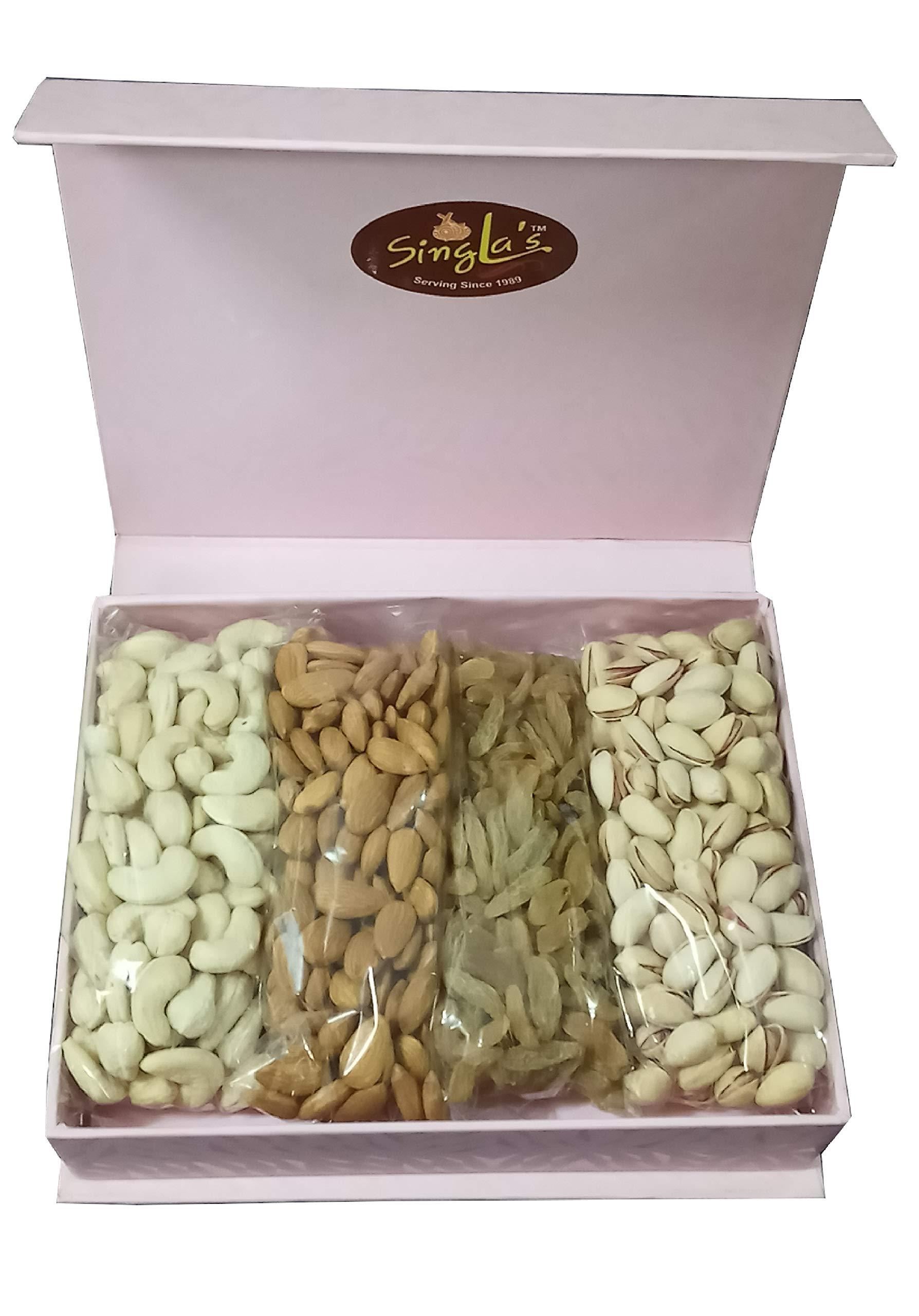 Singla Singla Cashews 200g Almonds 200g Raisins 200g Pistachio 200g ( Kaju Badam Kishmish Badam Mix 200g Each) Assorted Nuts ( 800g )