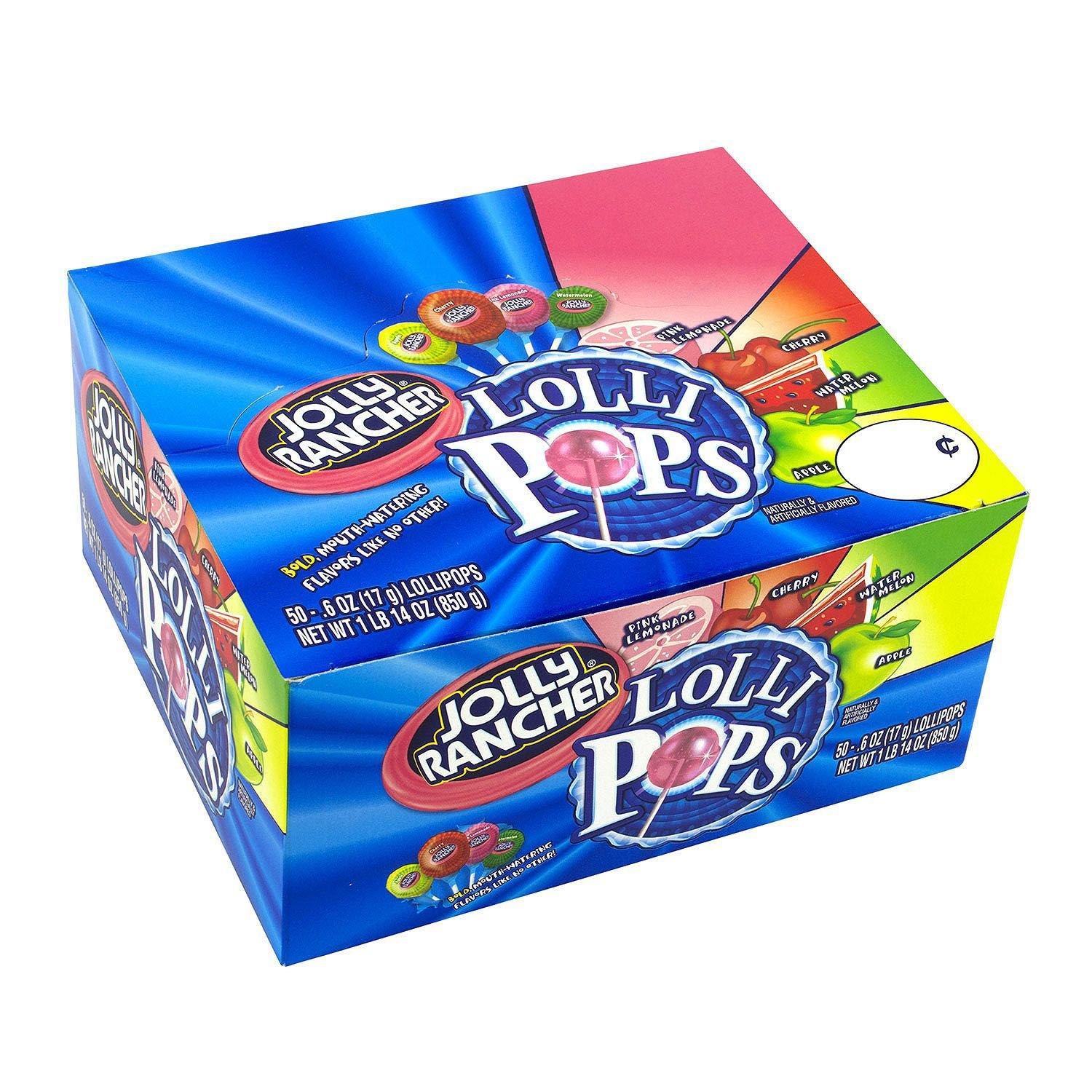 HERSHEY'S Jolly Rancher Lollipops Flavors 50Count Box 1 Pound 14 Ounce