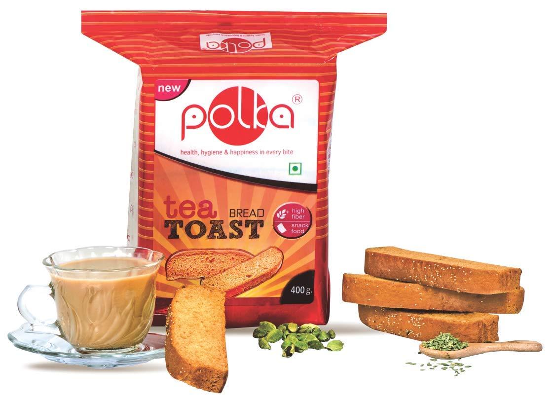 POLKA POLKA PACK OF 6 SUJI Rusk, 3 Crispy Toast, 3 Tea Toast,2400 Gm, RUSK FAMILY COMBO PACK