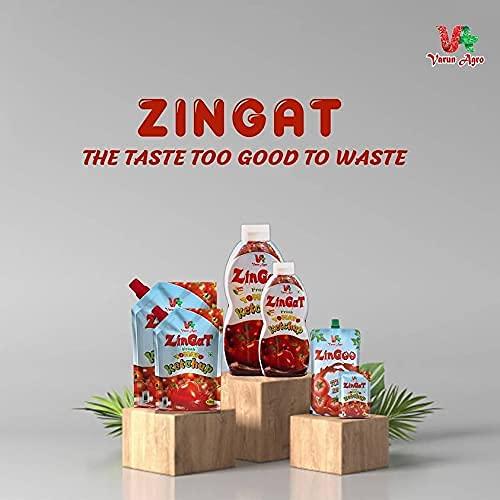 VARUN AGRO PROCESSING FOODS PRIVATE LIMITED Zingat Tomato Ketchup Sachet 100g Made with Fresh Tomatos (Pack of 100) 100gm