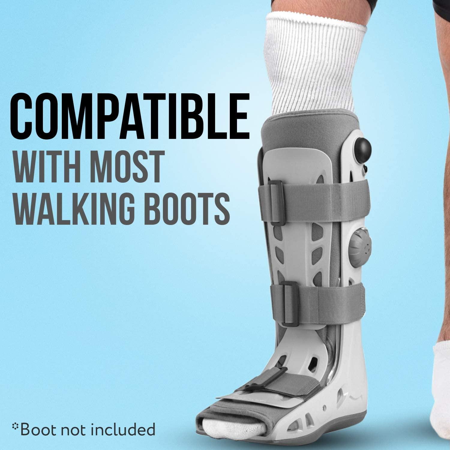 IMPRESA [3 Pack] Impresa Replacement Sock Liner for Aircast Compression Walking Boot or Walker Brace - Breathable Orthopedics Socks for Cast Boot - Walking Boot Socks for Women and Men - One Size Fits Most