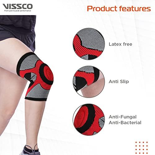 Vissco Vissco 3D Knee Cap (Mild Support), Knee Support for Pain Relief, Knee Injury, Braces for Walking, Running, Gym, Workout, Weightlifting (Single)- Medium (Grey)