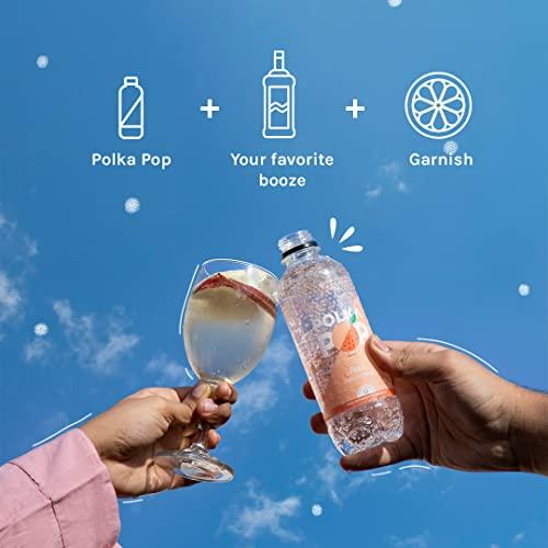 POLKA POP POLKA POP Peach Flavoured Sparkling (Fizzy) Water | Pack of 24 (350ml Each) | 100% Natural Flavour | Zero Sugar & Zero Calories | No Aspartame or Stevia