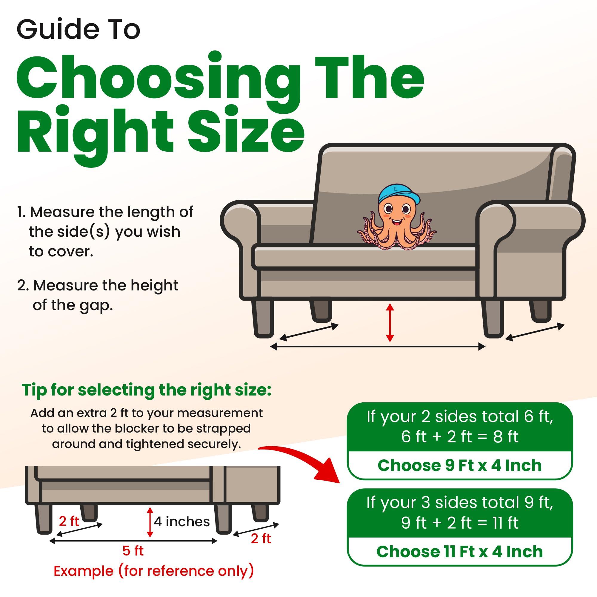 ECOHomes ECOHomes Under Couch Guards Toy Blocker - Strap Barrier for Under Sofa, Bed & Furniture Bottom Stop Things from Going Under | Easy to Install Gap Bumper Stopper for Toys (9 Ft by 1.5 Inch)