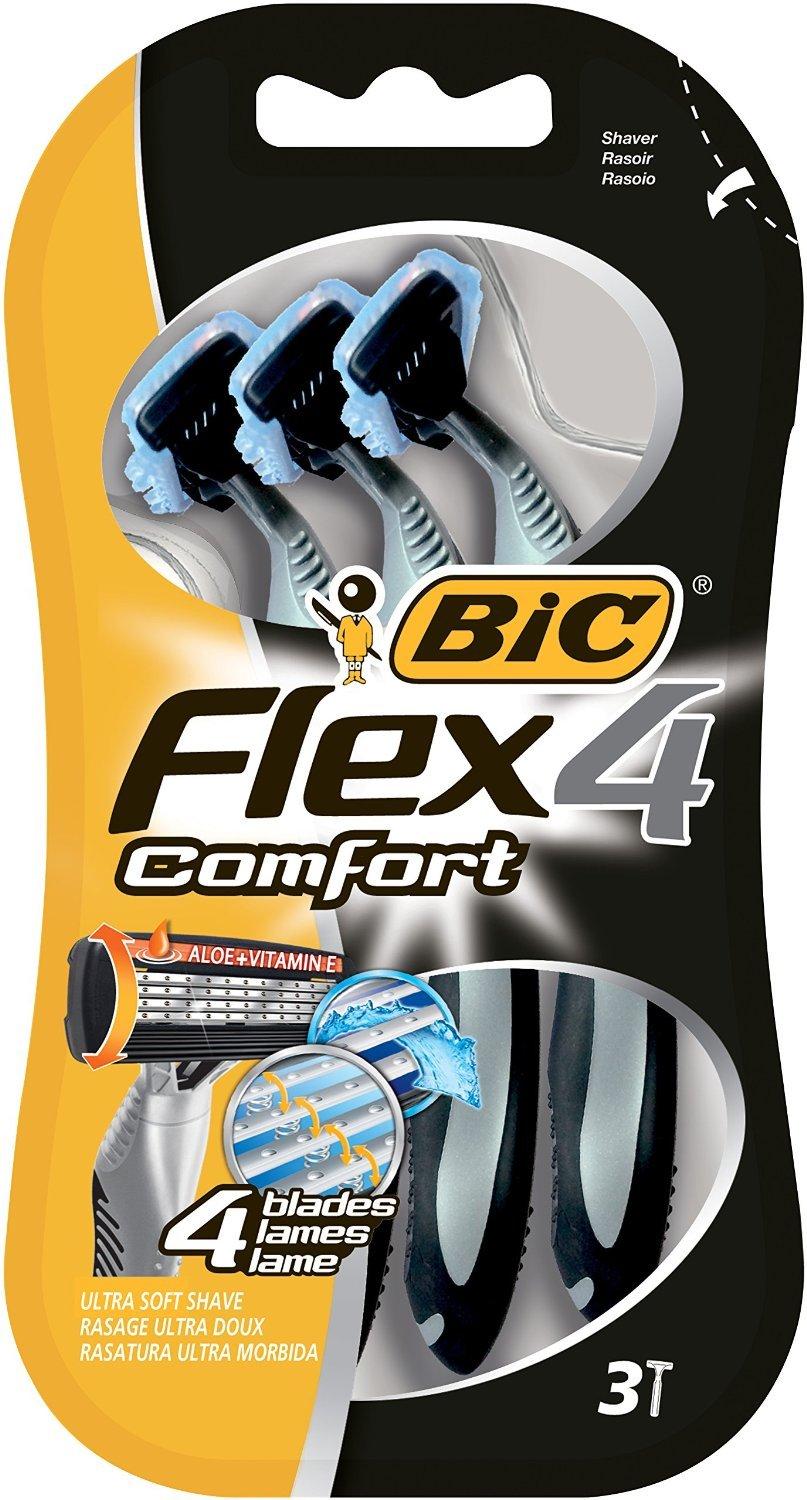 BIC BiC Comfort 4 Quadruple Blade Mens Disposable Shaver Blister of 3