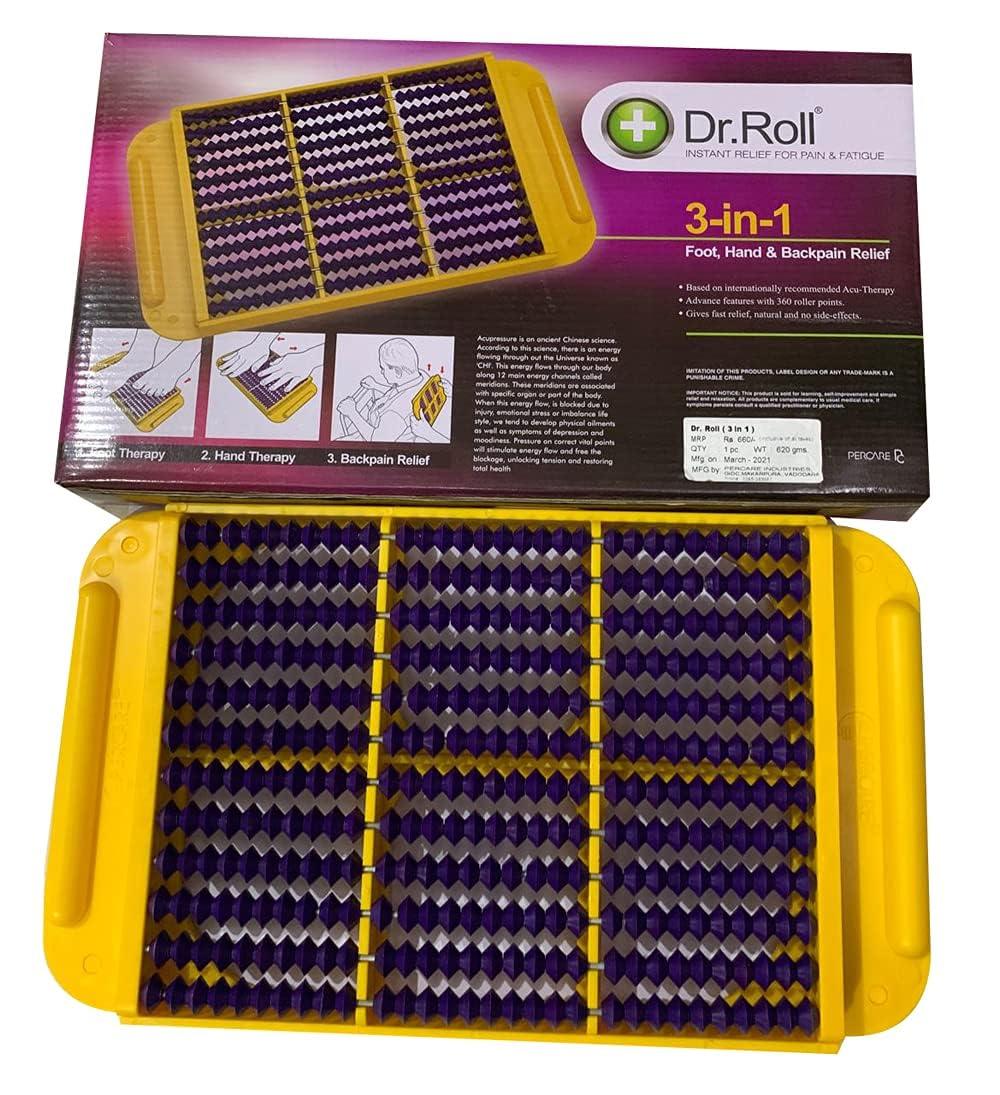 Generic Acupressure Dr.Roll 3in1 foot massager Hand & foot & Back pain Relief Massager (Multicolor)