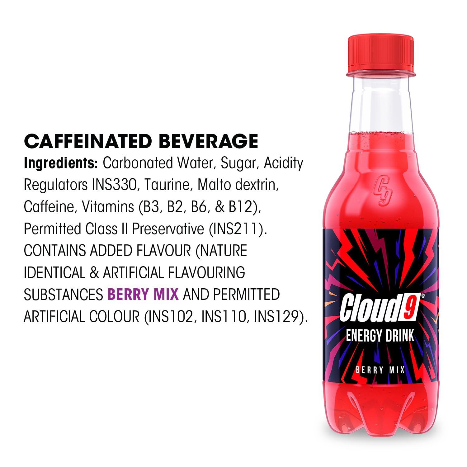 Cloud9 Cloud9 Energy Drink Berry Mix 250ml Bottle - Pack of 30 [Price Including Courier Charges]