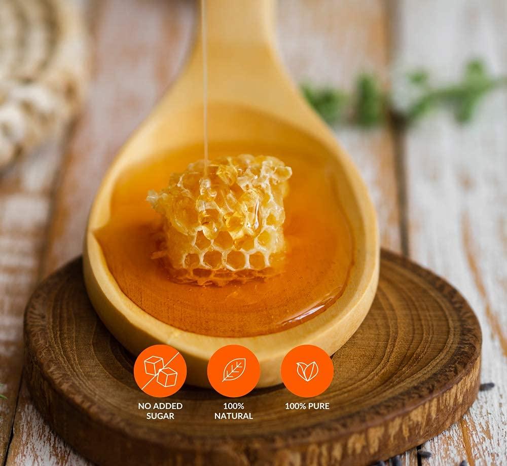 SAAN LIFE SCIENCE SAAN Honey, Raw Organic Forest Honey, Wild, Unprocessed, Unheated, Non Pasteurized, Original Honey 100% pure and Natural, Collected From Deep Forest Apis Dorsata (1200 gm (Pack of 4))