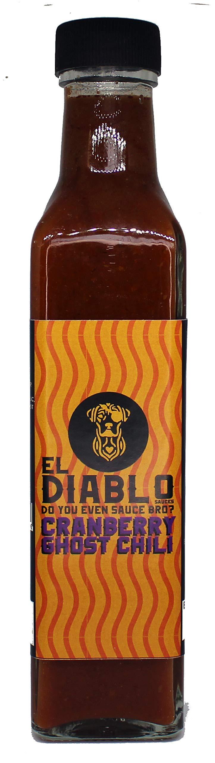 El Diablo Sauces All Natural Ingredient Gluten Free Spicy Hot Starter Sauces Combo Mango Garlic + Smoked Green Chili + Cranberry Ghost Chili Pack of 3