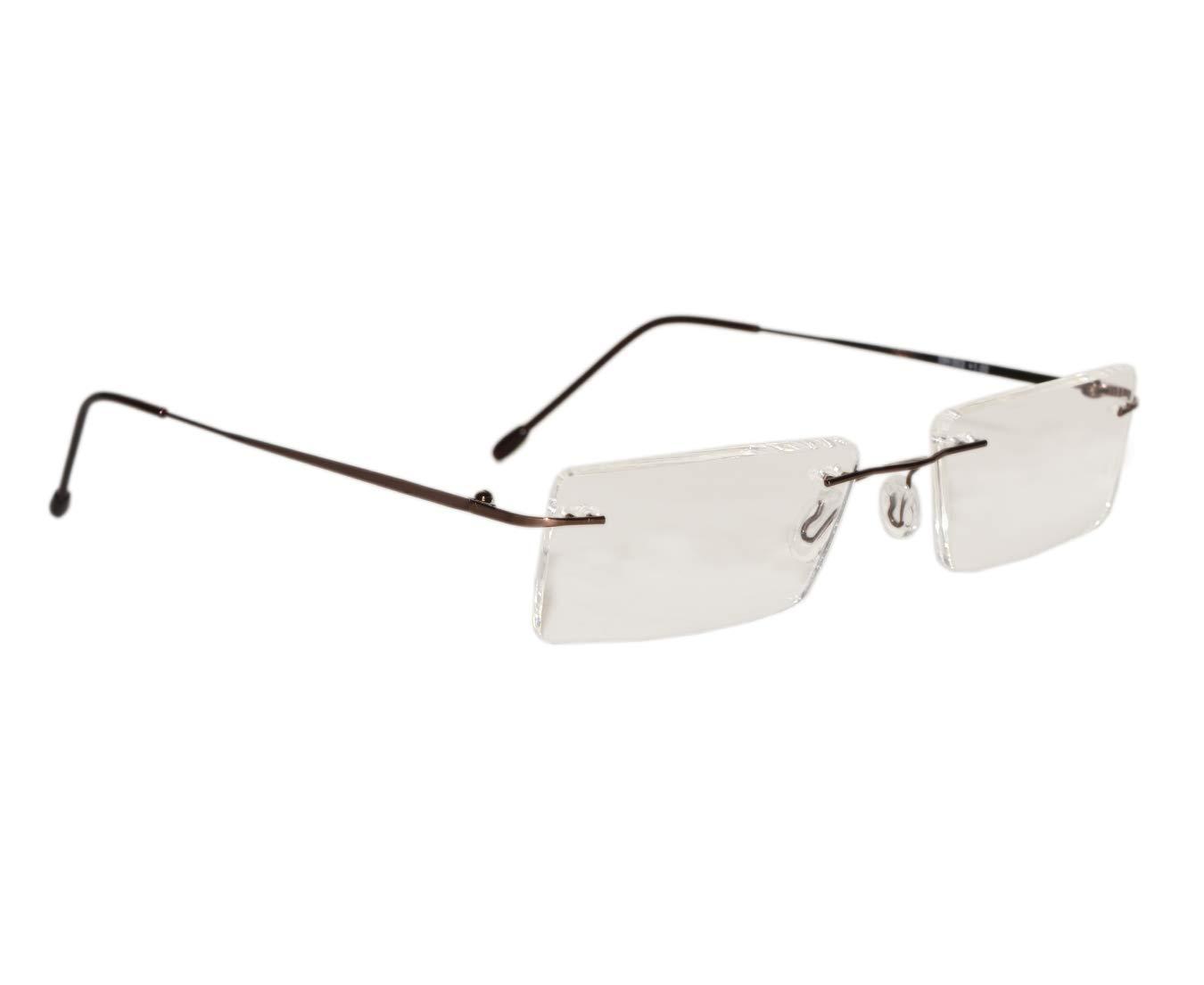 Peter Jones Peter Jones Brown Rimless Unisex Reading Glasses (Eye Power 2.50)