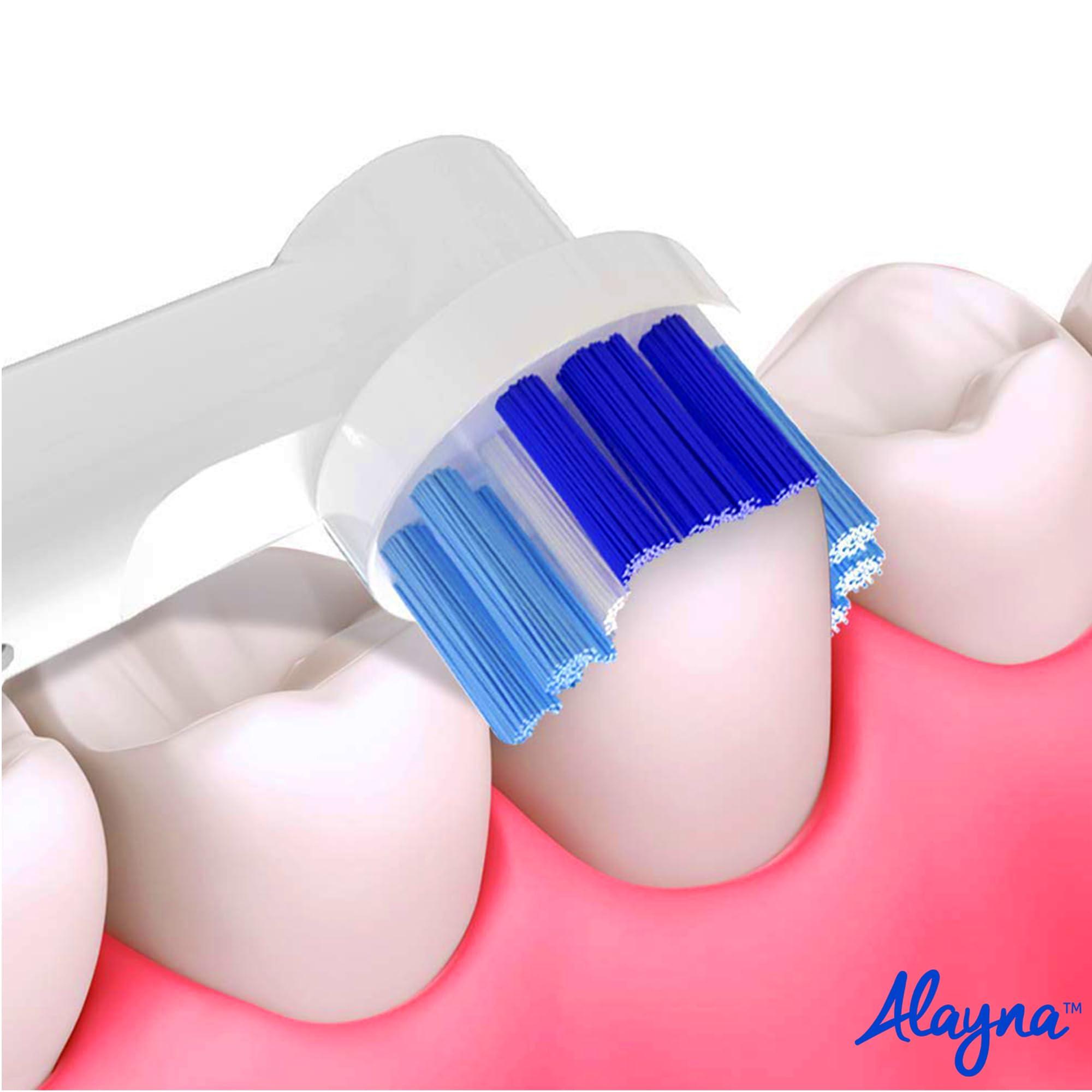 Alayna Replacement Toothbrush Heads Compatible with Oral B Braun- Pack of 4 Professional Electric Toothbrush Heads- Precision Refills for Oral-b 7000, Clean, OralB Pro 1000, 9600, 500, 3000, 8000, Plus!