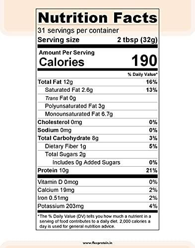 FLEX PROTEIN- Reimagine Nutrition Through Nature Flex Protein Natural Peanut Butter Crunch (Vegan - Non-GMO - Gluten Free, Unsweetened) (1 Kg)