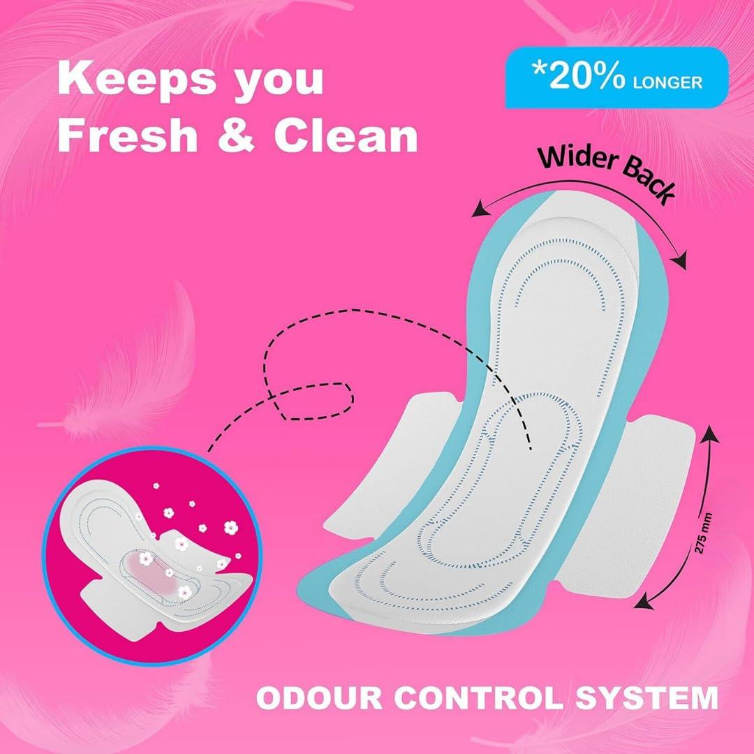 Wonderize Wonderize Soft Comfort Extra-Large Sanitary Napkin 80 Pads With Disposable Pouch Sanitary Pad - (Pack of 4)