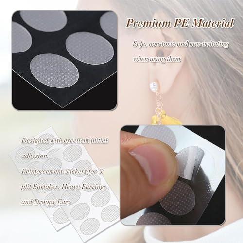 UCRAVO UCRAVO 90Ps Invisible Portable Earlobe Support Patches, Clear Earring Support tape, Earring Backs For Droopy Ears, Ear Care For Stretched Ear Lobes Makes Wearing Earrings for Women more comfortable