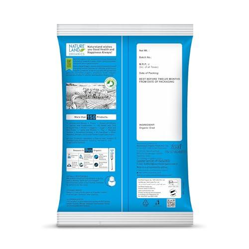 NATURELAND ORGANICS Natureland Organics Urad Whole / Sabut / Urad Kali Daal 1 Kg - Organic Healthy Pulses