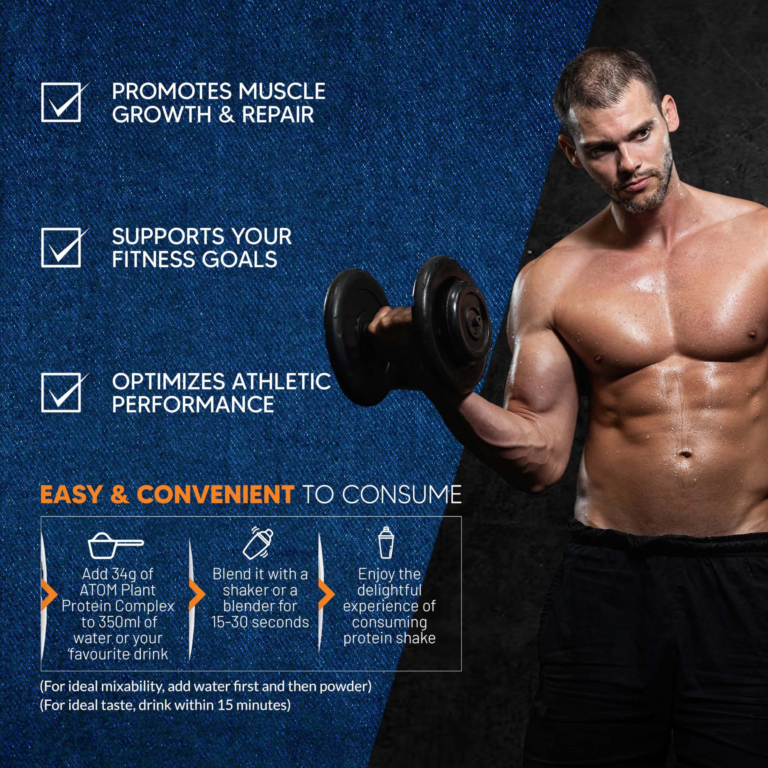 Asitis Nutrition AS-IT-IS Nutrition ATOM Plant Protein Complex I Clinically Tested Whey Protein Equivalent I 26g Protein I Ashwagandha-Infused Vegan Protein - 1kg, Caf Latte