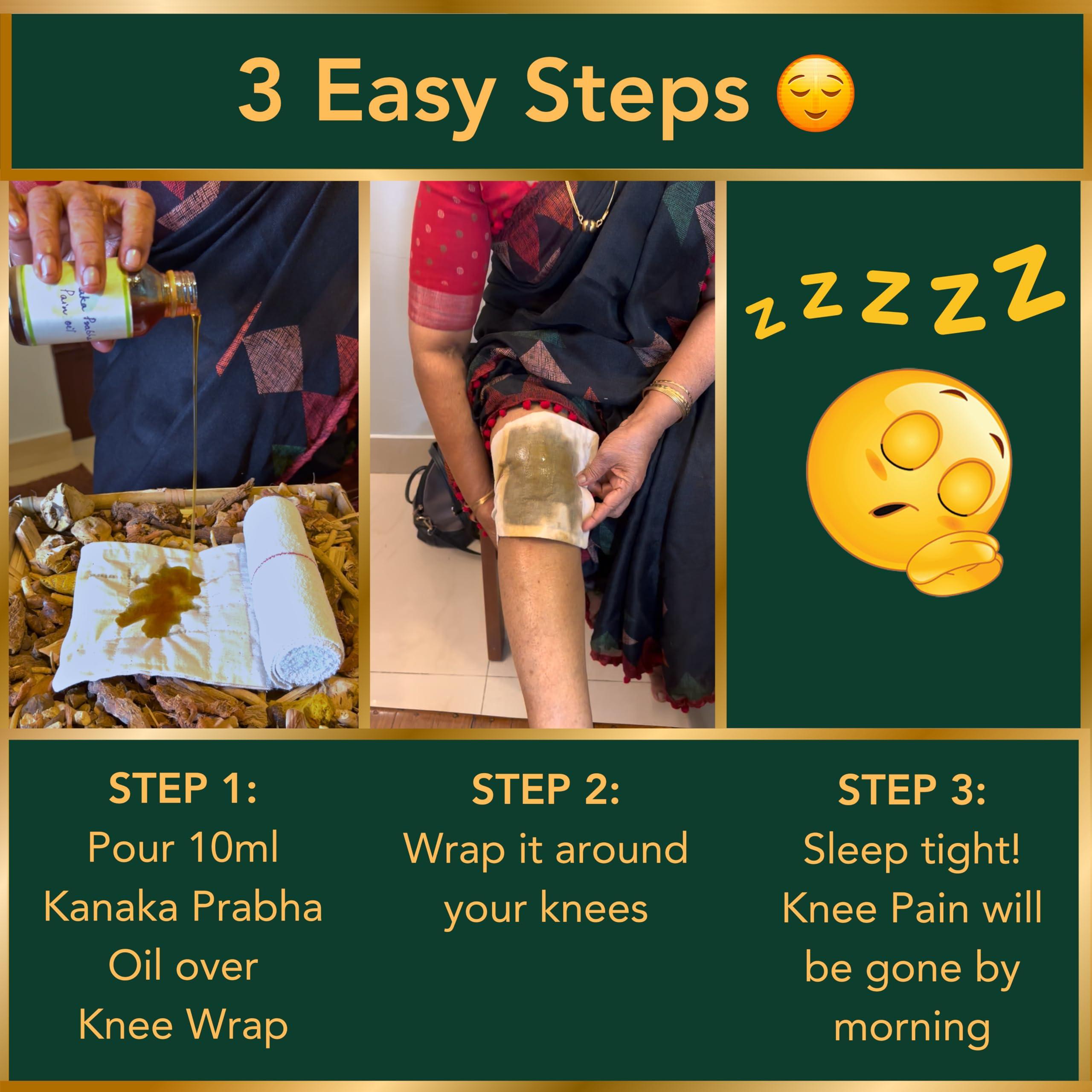 ACHARYA PANCHAKARMA Acharya Panchakarma Knee Pain Wrap with Kanaka Prabha Pain Oil Combo