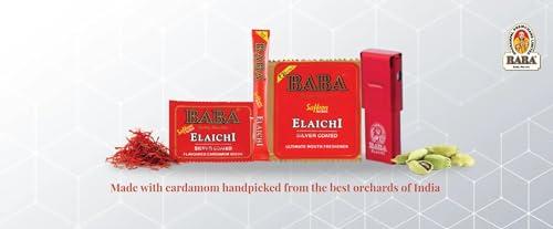 BABA ELAICHI BABA ELAICHI Silver Coated Saffron Blended Elaichi - Refreshing, Exotic And Aromatic Mouth Freshener (0.14 Gram Pouch, Pack Of 480)