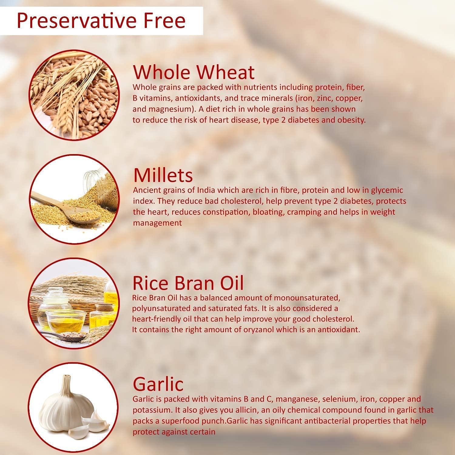 Nutribee Nutribee Multi-Millet Rusk - Chilli Garlic - No Maida Or Sugar, No Added Flavours, Preservative Free - Pack Of 4 (210Gm Each) - Ragi, Butter